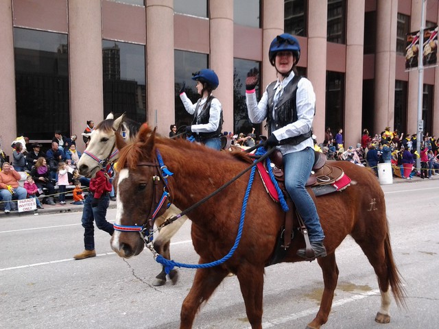 Girl Scouts of San Jacinto Council parade team members, 2013 Houston Rodeo.